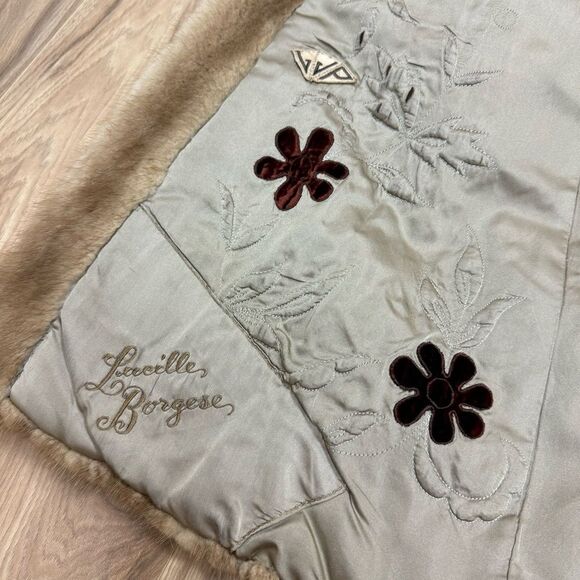 Vintage Natural Autumn Haze Oversized Collar Letout Mink Genuine Fur Coat - Picture 11 of 17